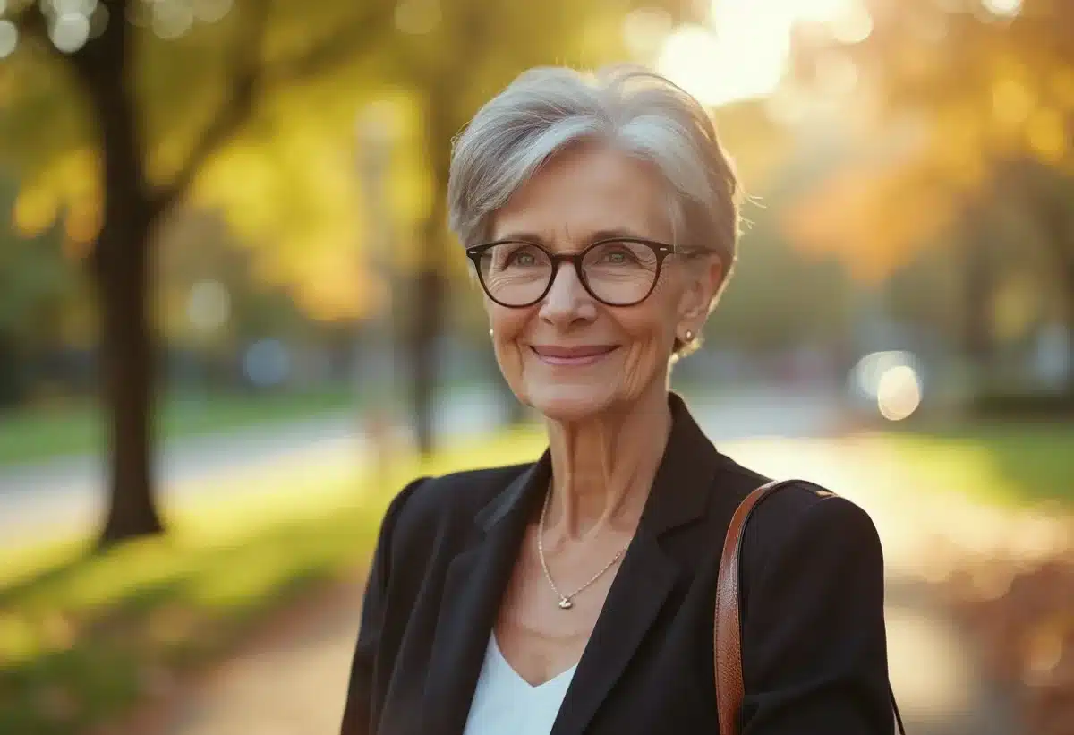 Comment sélectionner une coiffure courte pour une femme sexagénaire portant des lunettes qui rajeunit?